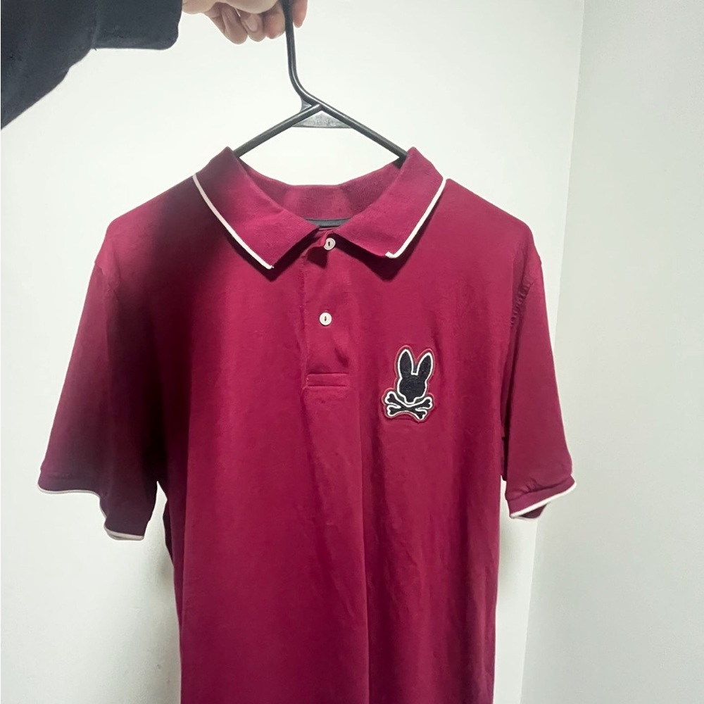 Psycho Bunny Burgundy Polo with Iconic Logo